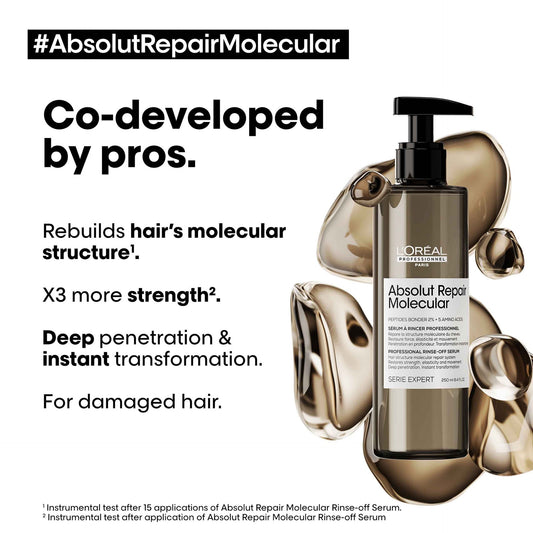 L'Oréal Professionnel Absolut Repair Molecular Deep Molecular Repairing Hair Rinse-off Serum for Damaged Hair 250ml