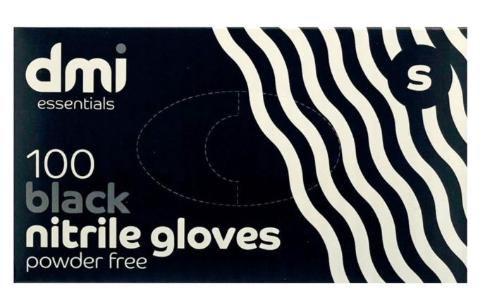 DMI Black Nitrile Gloves Small 100pk