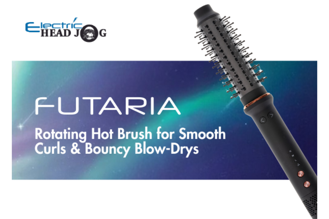 Futaria rotating hot brush for smooth curls and bouncy blow-dries with brand logo on a white background.