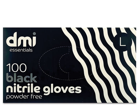 DMI Black Nitrile Gloves Large 100pk
