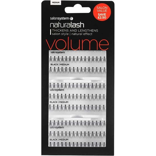 Salon System Individual Lashes Black (Volume) Extra Value Pack - Medium
